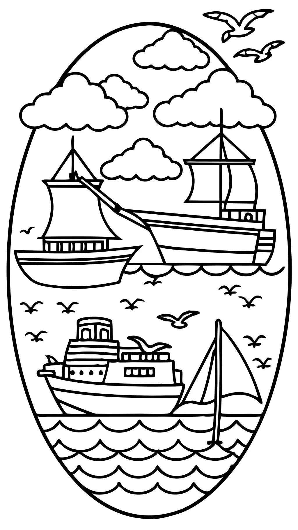 coloriage de bateau imprimable